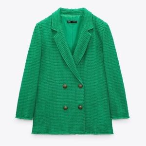ZARA | Textured Double Breasted Blazer